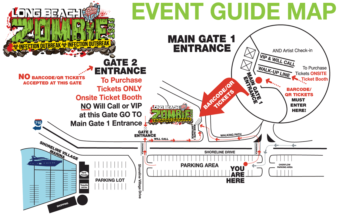 Long Beach Zombie Walk Event Guide Map