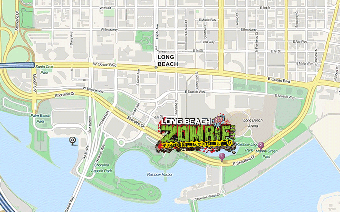 Long Beach Zombie Walk Rainbow Lagoon Map